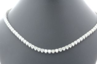 18ct White Gold Tennis Diamond Collarate 19"" 20.26""