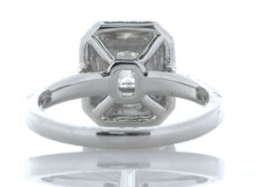 Platinum Single Stone With Halo Setting Ring 0.99 Carats