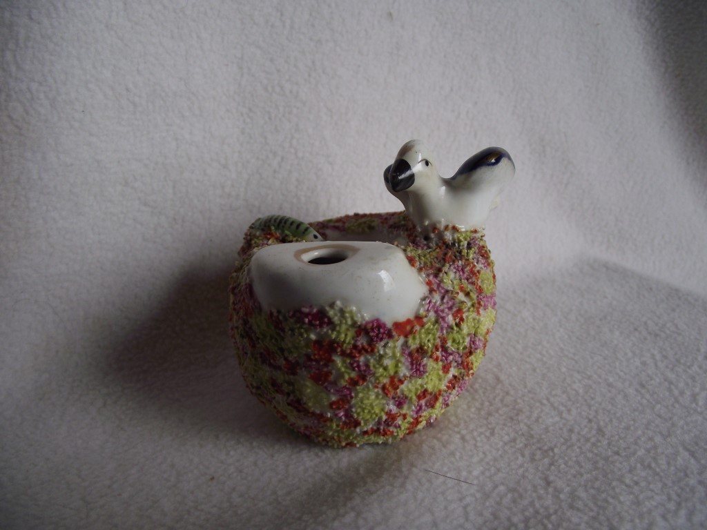 19th Century Staffordshire Pottery ""Bird on Nest"" Quill Holder - Image 4 of 15