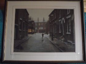 Marc Grimshaw - Original Pastel of - Children In A Rainy Street - Signed