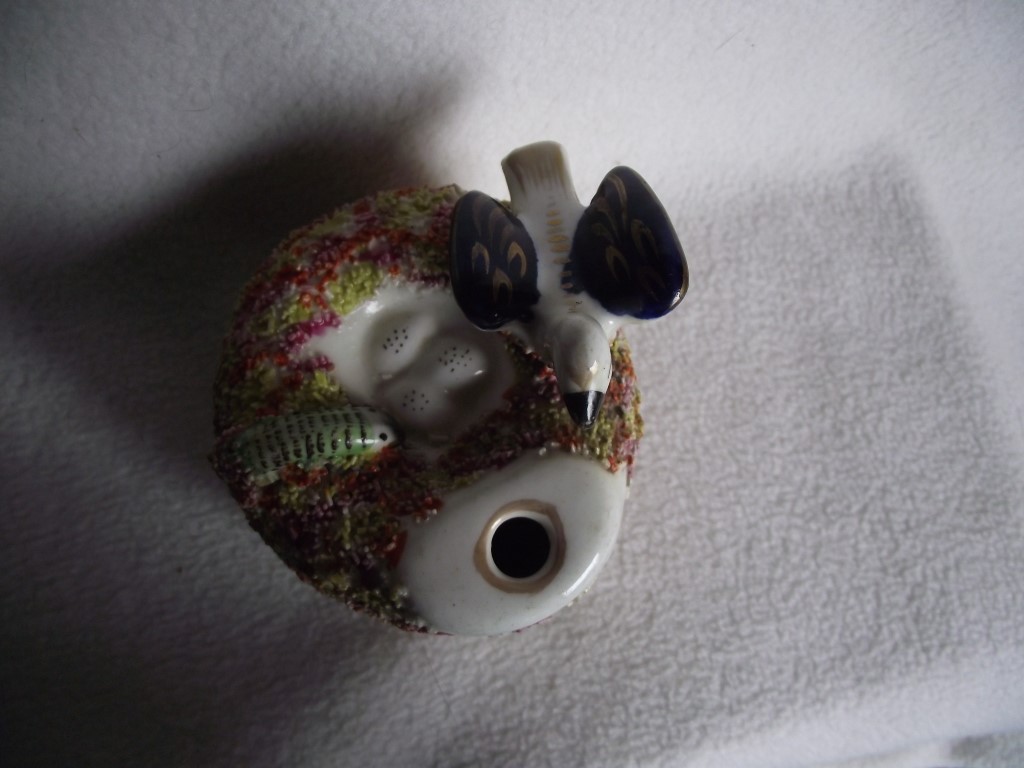 19th Century Staffordshire Pottery ""Bird on Nest"" Quill Holder - Image 9 of 15