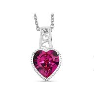 New! Fuchsia Austrian Crystal in Sterling Silver