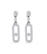New! CZ Earrings in Rhodium Overlay Sterling Silver