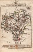 Devonshire John Cary’s 1792 Antique George III Coloured Engraved Map.