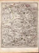 Northumberland Alnwick Morpeth John Cary’s Antique George III 1794 Map.