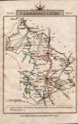 Cambridgeshire John Cary’s c1791 Antique Coloured George III Engraved Map.