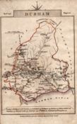 Durham John Cary’s 1792 Antique George III Coloured Engraved Map.