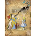 Alice In Wonderland The Queen Of Hearts Quote Designed Large Metal Wall Art