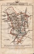 Derbyshire John Cary’s 1792 Antique George III Coloured Engraved Map.