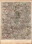 Nottingham East Derbyshire South Yorkshire John Cary's Antique 1794 Map.