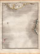 Cumbria Coast St Bees Head Whitehaven John Cary’s Antique George III 1794 Map.
