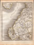 Firth of Clyde Ayrshire Scotland John Cary's Antique George III 1749 Map.