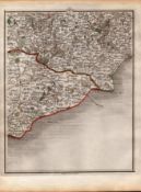 Kent & Sussex Coast Beachy Head Etc John Carys Antique 1794 Map.