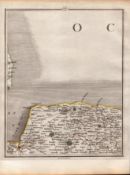 Norfolk East Anglia - John Carys Antique Coloured George III 1749 Map.