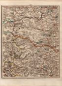 Newcastle Gateshead Chester Le Street John Cary’s Antique George III 1794 Map.