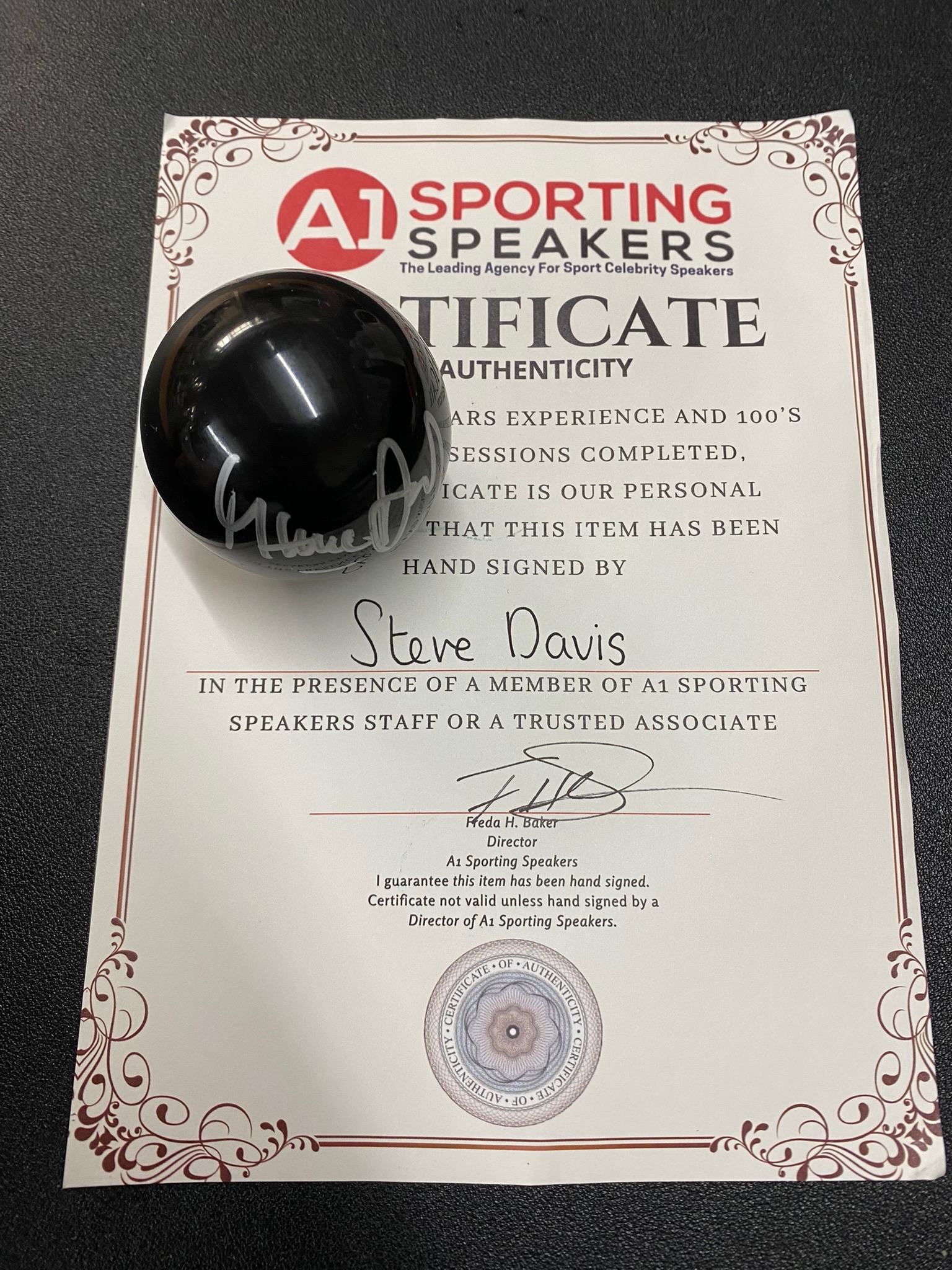 Steve Davies Signed Snooker Ball - Image 2 of 2