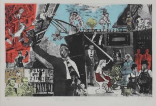 Mark Harris (1972 -) 'Double Bill' Pop Art Etching In Colours Limited Edition, 1/15, 1999