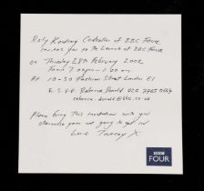 Tracey Emin RA (b.1963 - ) 'Everybody Needs a Place to Think', Cotton handkerchief, Limited Ed, 2...