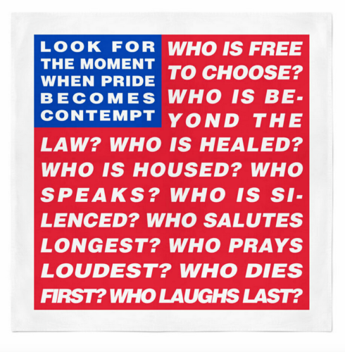 Barbara Kruger (B 1945) Untitled (Flag/Bandana/Wall Hanging) Screen Print on Cotton, Limited Ed 2... - Image 4 of 4