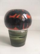 Poole Pottery : Hand Painted (Circa 1970s) ‘Delphis Atomic Blush’ Vase In Green, Red, Blue Colour...