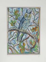 Billy Childish (1959-) Reunion Owl, from the Ghosts of Gone Birds Suite, Signed Limited Edition