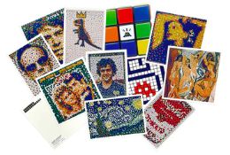 Invader (b. 1969-) "Rubikcubist" 11 Invader Postcard Kit, MIMA Museum, 2022