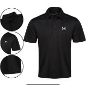 Mens Breathable Under Armour Polo Shirt Black Size S