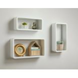 BOXED SINGLE FLOATING WALL CUBE - WHITE RRP £29.99