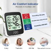 Digital Hygrometer Indoor Outdoor Thermometer Humidity Gauge With LCD Touch Screen