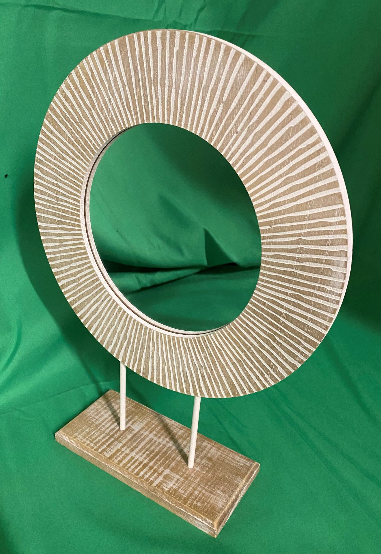 Wooden Mirror on Stand