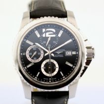 Longines / Conquest - L3.661.4 - Chronograph - Date - Automatic - Gentlemen's Steel Wristwatch
