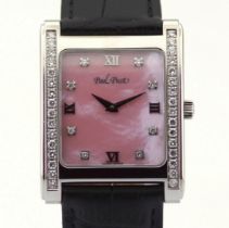 Paul Picot / 4079 Diamond Dial Diamond Case Mother of pearl - Lady's Steel Wristwatch