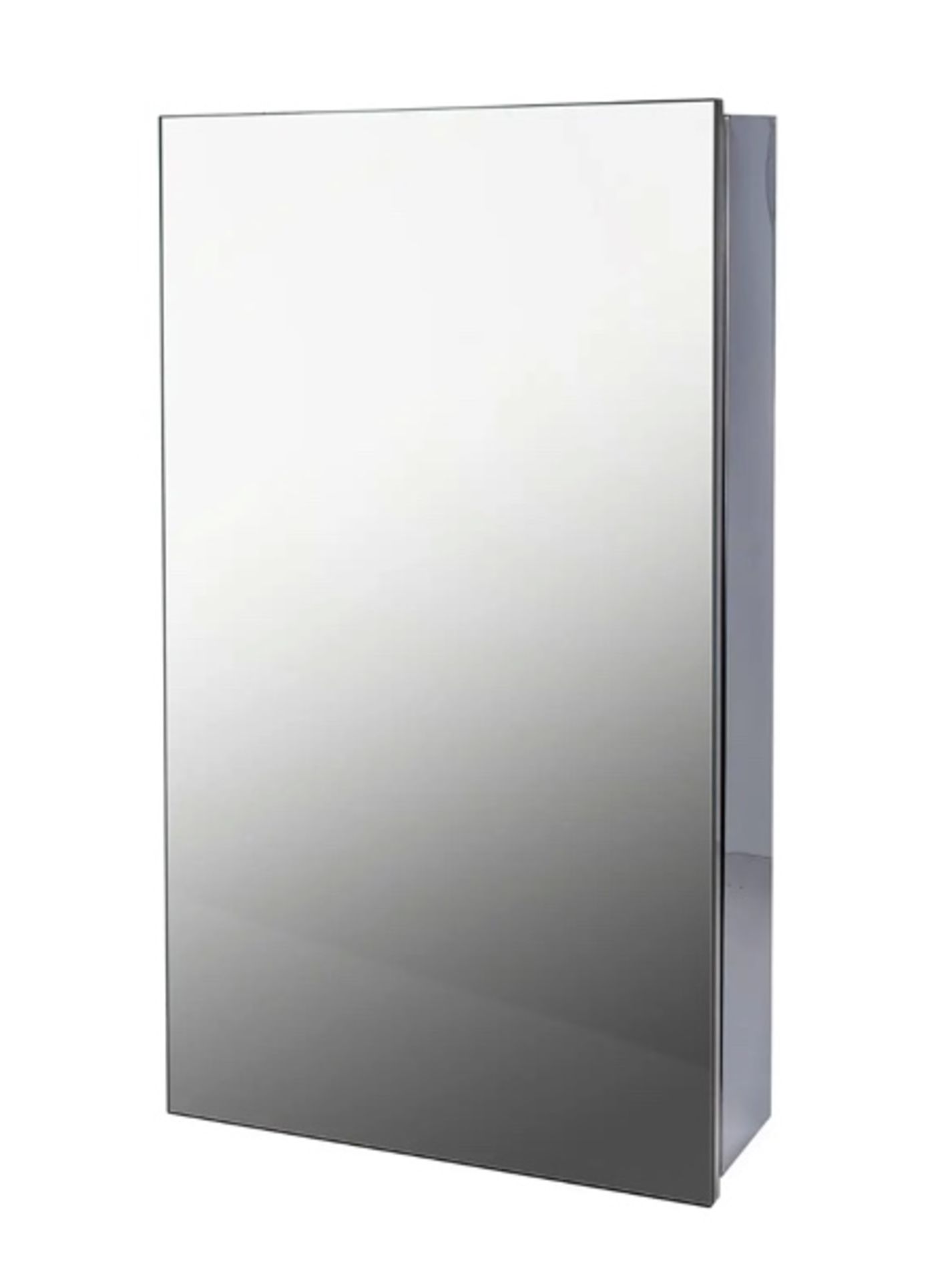 Brand New Boxed Bathstore Mirrored Bathroom Cabinet, Single Door - Stainless Steel RRP £140 *No V...