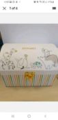 Pack of 4 Keepsake Boxes from Paperchase and baby ribbons