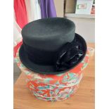 Black hat with hat box