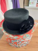Black hat with hat box