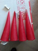 Red Conical Candles From Paperchase x 4