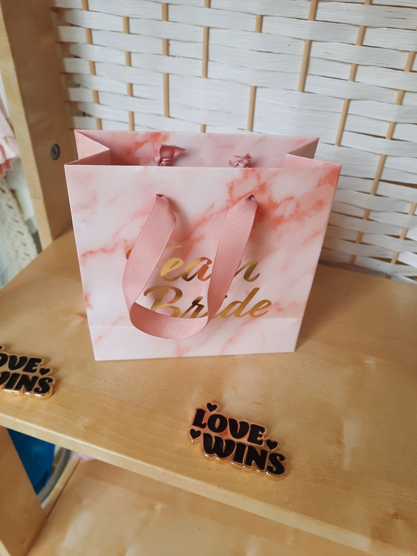 Team Bride Party Bags and Love Wins Magnets. X 24 of Each