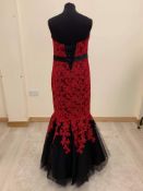 Wedding or Pageant Dress RRP £795. Brand New. Size 12 Red and Black Designer