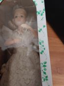 Porcelain Doll With Stand In Box