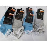 Box of 24 Pairs Ladies Socks, Black, Grey and Blue. Small