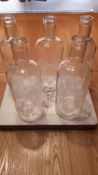 Glass Bottle Vases With Love On Them. 4 Boxes of 6. Approx 10 Inches Tall