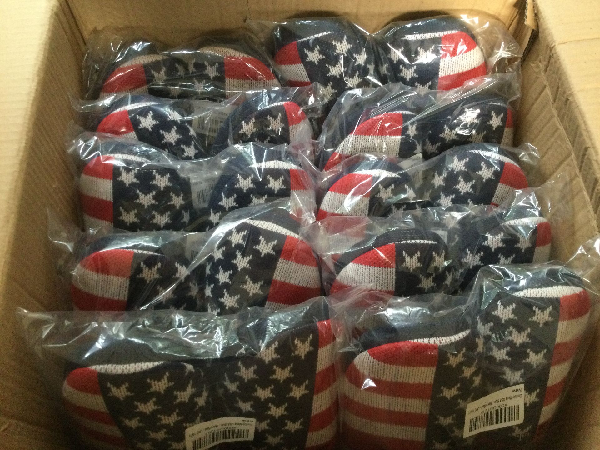 Job Lot 10 x Pairs Men's Dunlop, “USA Stars and Stripes” Memory Foam, Mule Slippers, Size L (10/1... - Image 4 of 7