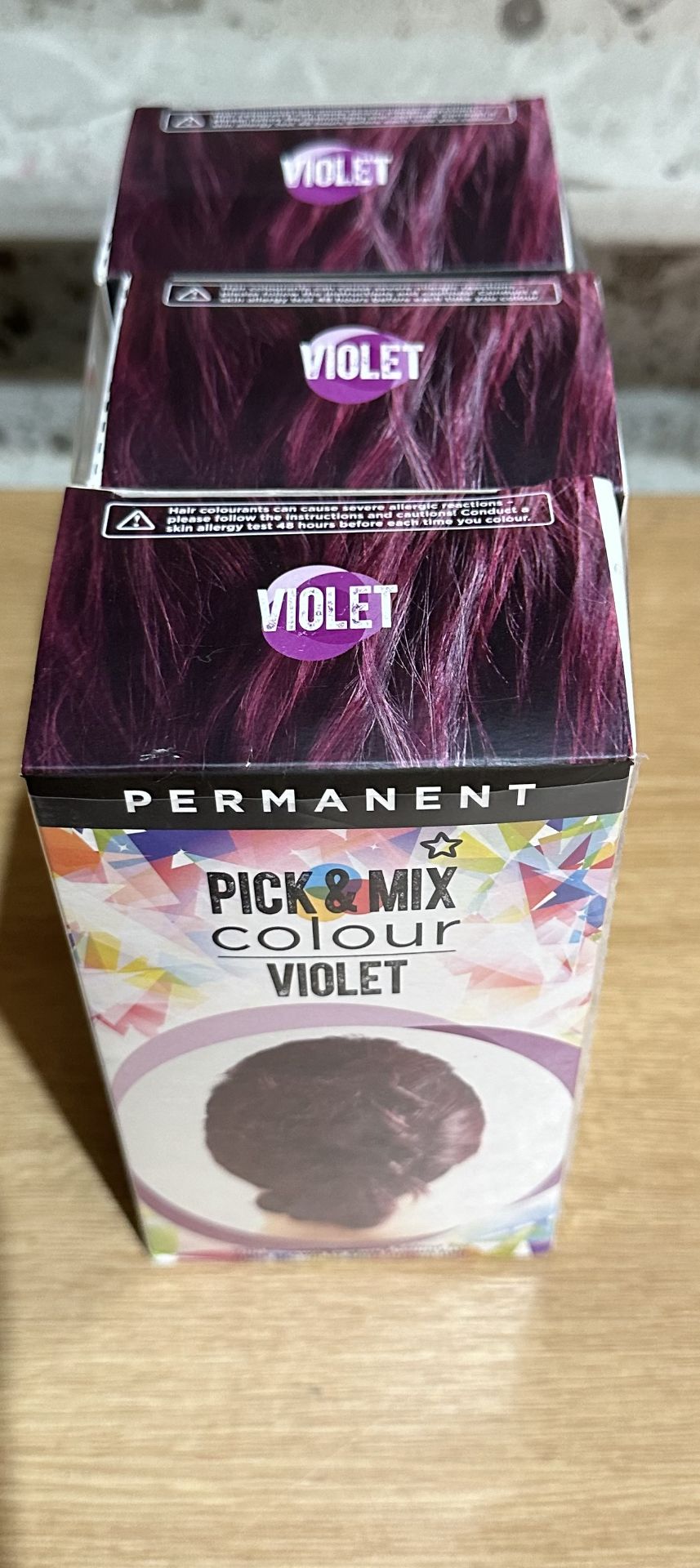 X3 Pick & Mix Hair Colour Violet Permanent. RRP £30. Grade A