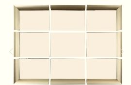 Massive 9 Piece Designer Mirror 2.7m x 1.95m In Total. Champagne Raised Solid Metal Frame RRP £32...