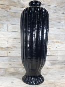 Solid Wood Balinese Tall Ebonised Heavy Weigh Floor Standing Vase 103cm x 33cm. RRP £699