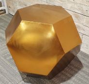 Designer Loaf.com Gold Coloured Metal Dodecagon Side Table 50cm x 55cm. RRP £199