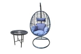 New Rattan Hanging Egg Chair and Coffee Table