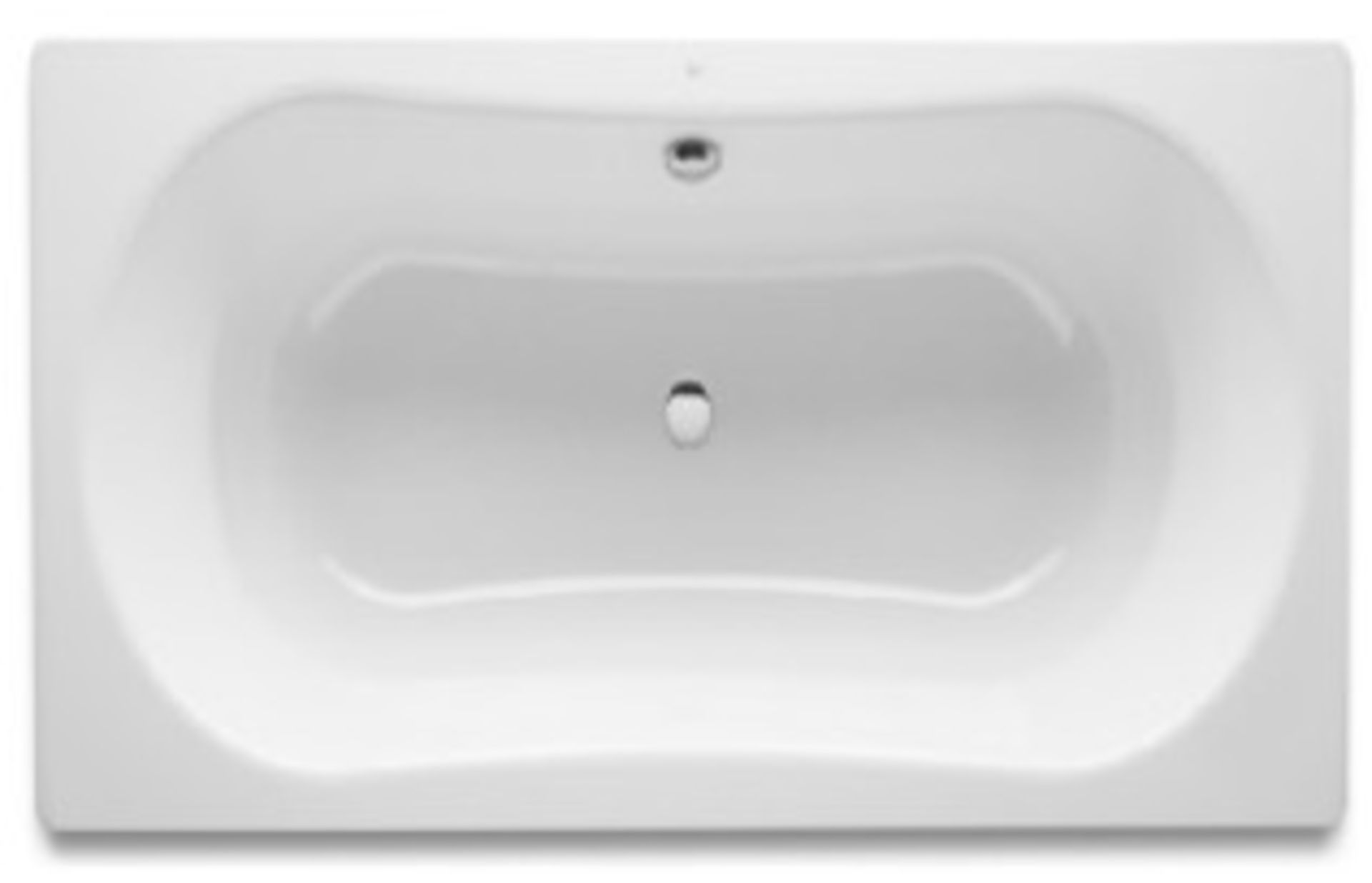 1800 x 800 - Double Ended Two Tap Hole Steel Bath White With Legset