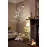 Jaymark Products 210cm Snowy Effect Brown Christmas Twig Tree Pre Lit With 96 Warm White LED